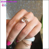 Plus Minus Co Gold Beaded Snake Ring With Crystal || PlusMinusco.com, view 2