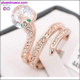 Plus Minus Co Gold Beaded Snake Ring With Crystal || PlusMinusco.com, view 4