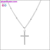 Plus Minus Co Gold Chain Cross Necklace Small Gold Cross Religious Jewelry, view 2