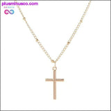 Plus Minus Co Gold Chain Cross Necklace Small Gold Cross Religious Jewelry, view 4