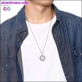 Plus Minus Co Gold-color CZ Stone Round Religious Necklace, view 3