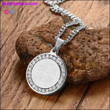 Plus Minus Co Gold-color CZ Stone Round Religious Necklace, view 6