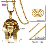 Plus Minus Co Gold Color Egyptian Pharaoh Pendant Necklace for Men, view 3