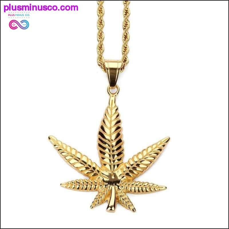 Plus Minus Co Gold Plated Hemp Leaf Necklace