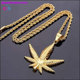 Plus Minus Co Gold Plated Hemp Leaf Necklace, view 2
