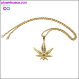 Plus Minus Co Gold Plated Hemp Leaf Necklace, view 4
