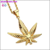 Plus Minus Co Gold Plated Hemp Leaf Necklace, view 5