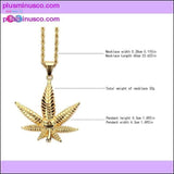 Plus Minus Co Gold Plated Hemp Leaf Necklace, view 6