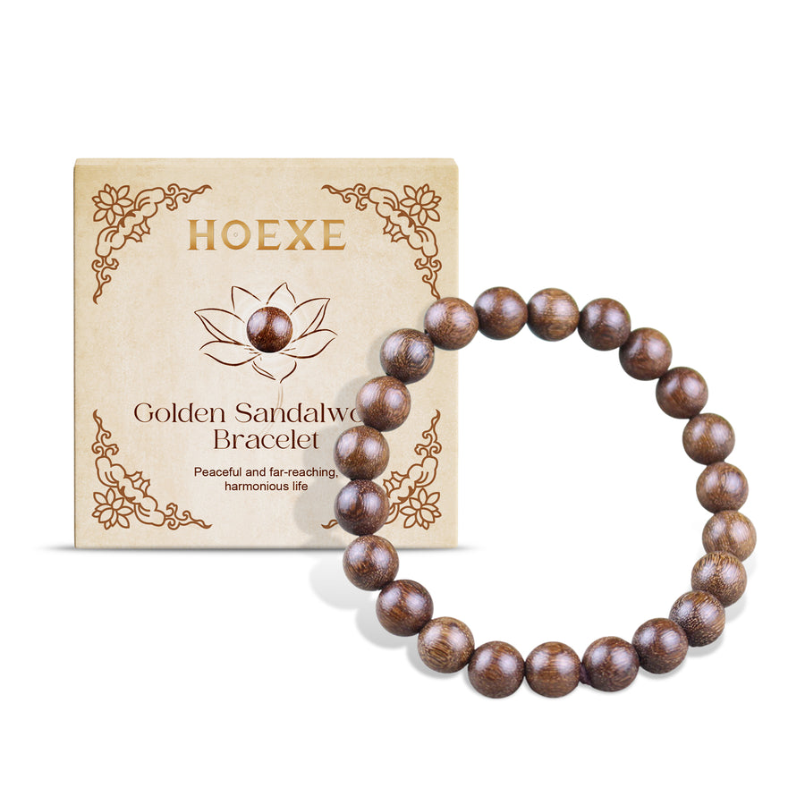 Plus Minus Co Gold Wire Sandalwood Bead Hand Daily Wear Decoration Simple Fashion 100 With Decorative Wooden Bead Bracelet