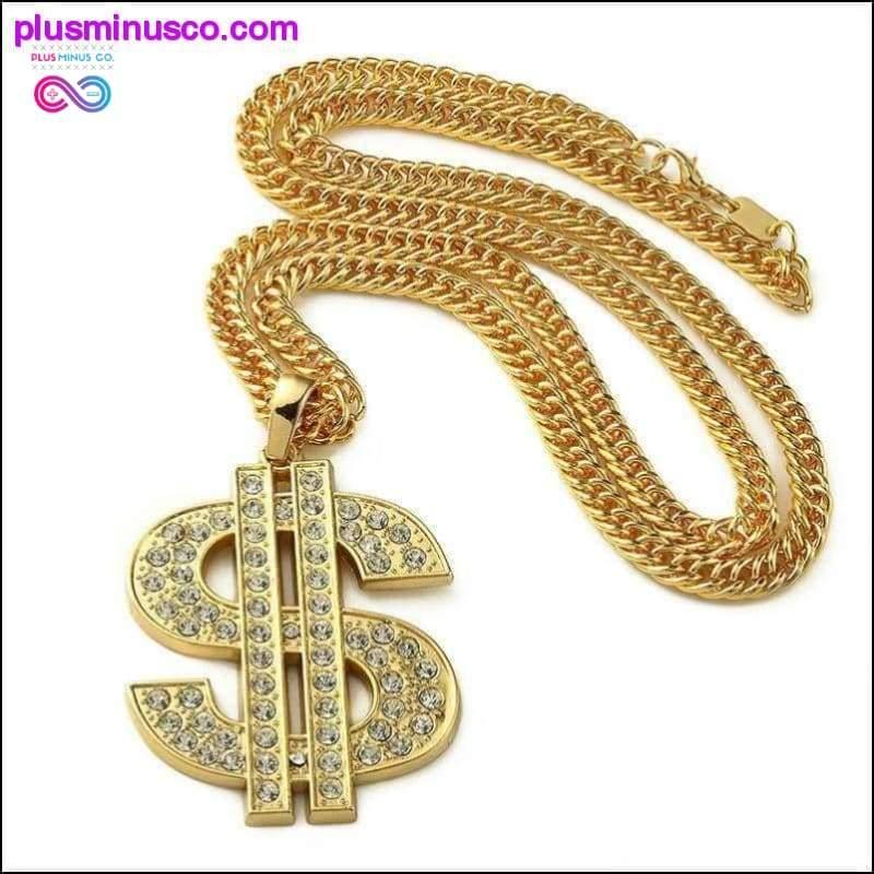 Plus Minus Co Golden Big Dollar $ Sign Unisex necklace Chain