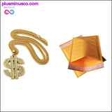 Plus Minus Co Golden Big Dollar $ Sign Unisex necklace Chain, view 2
