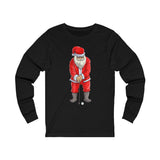 Plus Minus Co Golfing Santa long sleeve, red Santa Golfer Christmas Club Sport Gift, Golf Santa, Santa playing Golf, Golf Lover Christmas Gift,, view 2