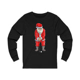 Plus Minus Co Golfing Santa long sleeve, red Santa Golfer Christmas Club Sport Gift, Golf Santa, Santa playing Golf, Golf Lover Christmas Gift,, view 2