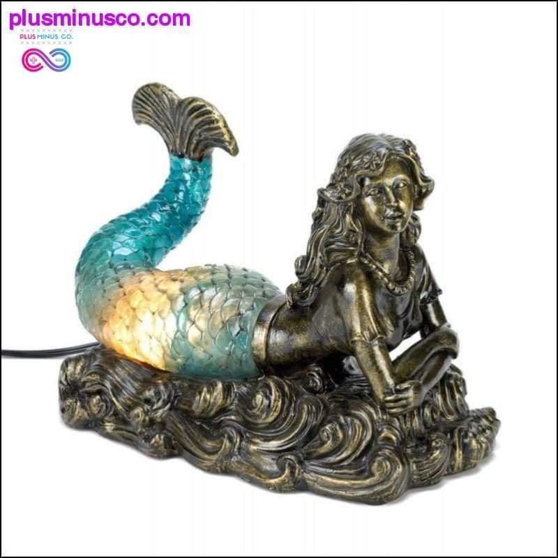 Plus Minus Co Gorgeous Blue And Amber Mermaid Lamp