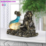 Plus Minus Co Gorgeous Blue And Amber Mermaid Lamp, view 2