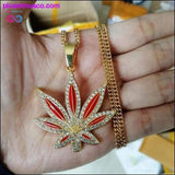 Plus Minus Co Gorgeous Enamel Leaf Pendant Necklace || PlusMinusco.com, view 2
