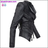 Plus Minus Co Gothic couro falso PU Mulheres Jaqueta de Inverno Moda, view 2