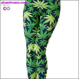 Plus Minus Co Gradient Rainbow Weed Maple Leaf Printed Elastic Slim, view 5