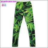 Plus Minus Co Gradient Rainbow Weed Maple Leaf Printed Elastic Slim, view 6
