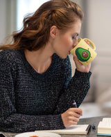 Plus Minus Co Green Avocado with yellow background  Avocado mug, funny avacado mug, avocado lover, avocado coffee mug, avocado gift, cute avocado mug,, view 2