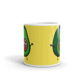 Plus Minus Co Green Avocado with yellow background  Avocado mug, funny avacado mug, avocado lover, avocado coffee mug, avocado gift, cute avocado mug,, view 6