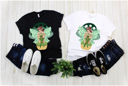 Plus Minus Co Green Fairy Mushroom T-Shirts, Live Laugh And Believe In Fairies Green Fairy Mushroom, Fairy Wings Fantasy Beautiful Mythical Spirit Green