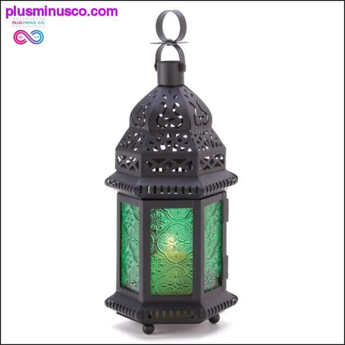 Plus Minus Co Green Glass Moroccan Lantern ll PlusMinusco.com