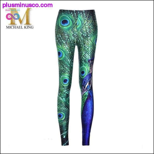 Plus Minus Co Green Peacock leggings for women
