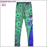Plus Minus Co Green Peacock leggings for women, view 2
