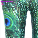 Plus Minus Co Green Peacock leggings for women, view 3