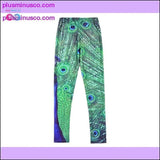 Plus Minus Co Green Peacock leggings for women, view 4