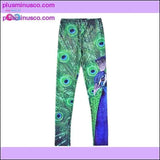 Plus Minus Co Green Peacock leggings for women, view 5
