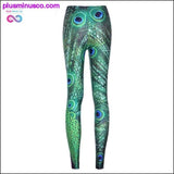 Plus Minus Co Green Peacock leggings for women, view 6