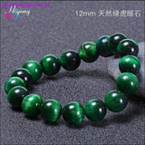 Plus Minus Co Green Tiger Eye Bracelet Natural Stone Energy Healing Beads, view 2