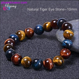 Plus Minus Co Green Tiger Eye Bracelet Natural Stone Energy Healing Beads, view 3