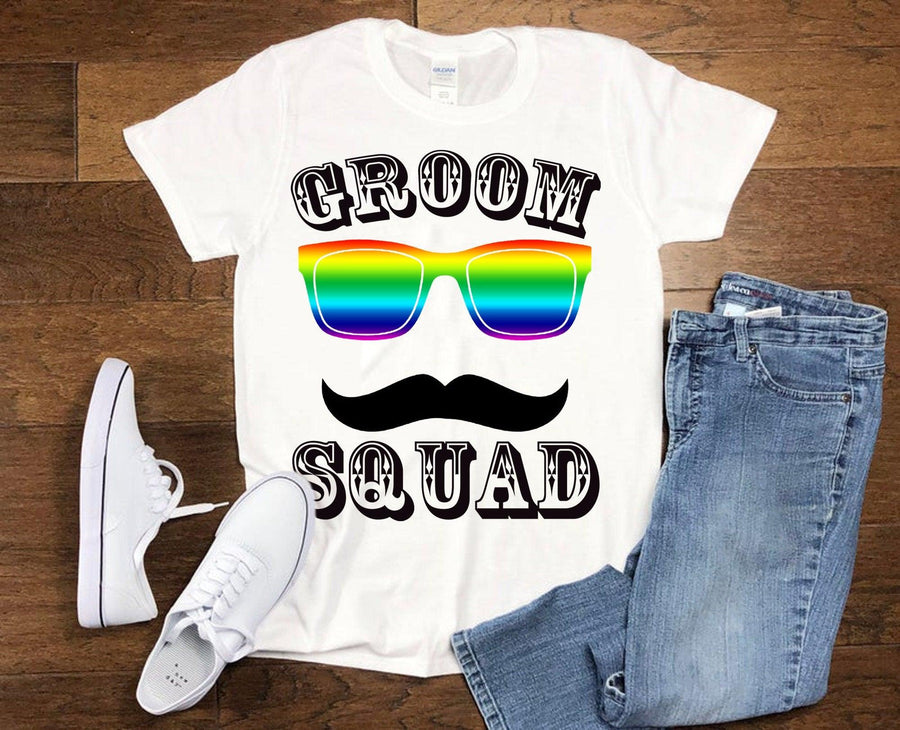 Plus Minus Co Groom Squad | Rainbow Eye Glasses T-Shirts, The Groom T-Shirts bachelor party, gift for bachelor party