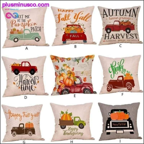 Plus Minus Co Halloween Pillow Cases Happy Fall Y'all Cotton Linen Sofa