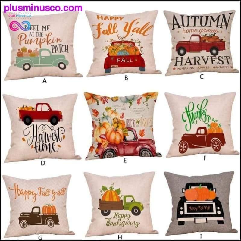 Plus Minus Co Halloween Pillow Cases Happy Fall Y'all Cotton Linen Sofa