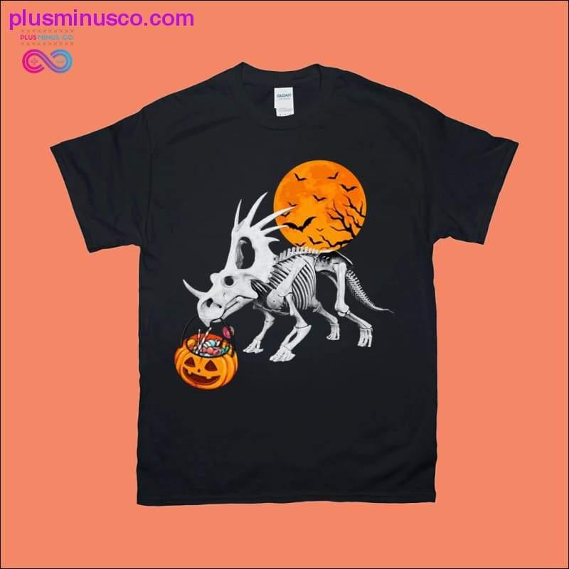 Plus Minus Co Halloween Pumpkin Dinosaur T-Shirts