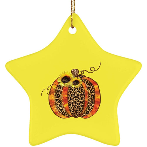 Plus Minus Co Halloween Pumpkin Theme Ceramic Star Ornament, Halloween Decoration, Halloween Pendant Necklace, Halloween Pumpkin Design