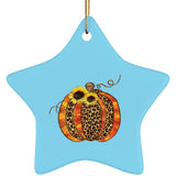 Plus Minus Co Halloween Pumpkin Theme Ceramic Star Ornament, Halloween Decoration, Halloween Pendant Necklace, Halloween Pumpkin Design, view 5