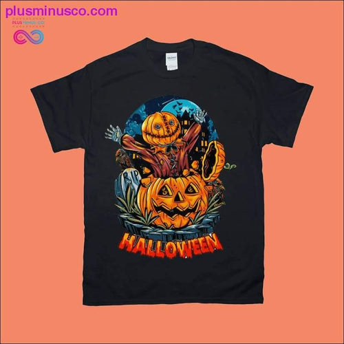 Plus Minus Co Halloween Smile Pumpkins T-Shirts