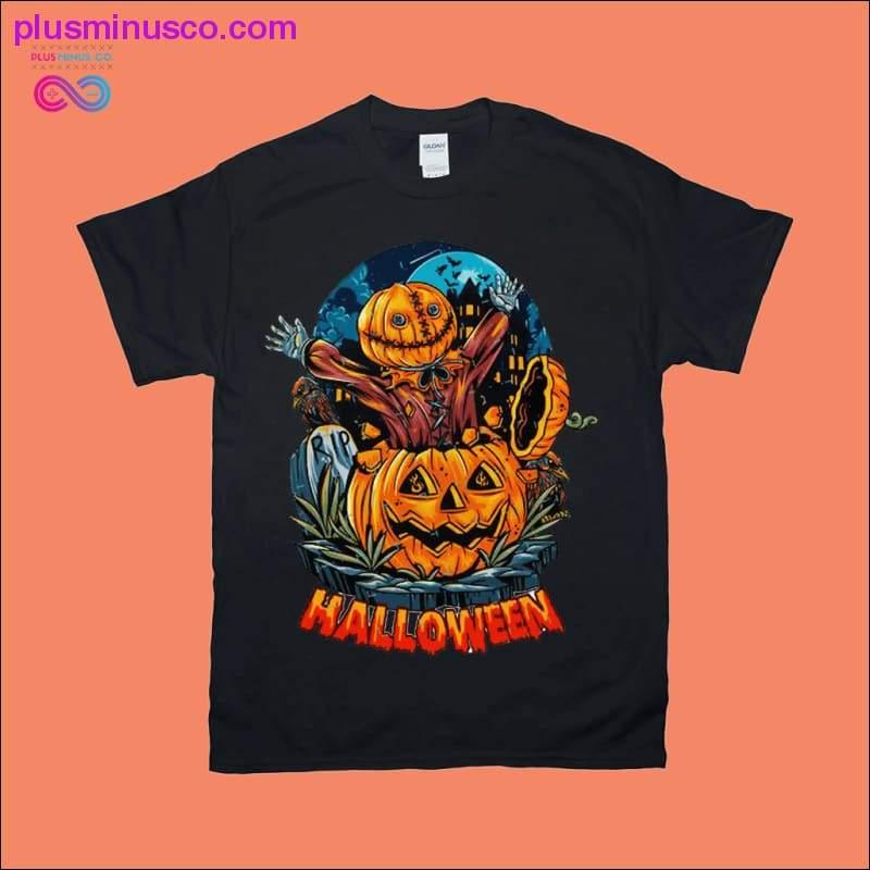 Plus Minus Co Halloween Smile Pumpkins T-Shirts