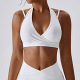 Plus Minus Co Halter Gather Shockproof Quick-Dry Nude Feel with Chest Pad Yoga, view 5