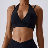 Plus Minus Co Halter Gather Shockproof Quick-Dry Nude Feel with Chest Pad Yoga, view 3
