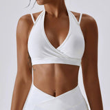Plus Minus Co Halter Gather Shockproof Quick-Dry Nude Feel with Chest Pad Yoga, view 5