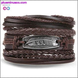 Plus Minus Co Hand-knitted Multi-layer Leather Feather Leaf Bracelet and, view 6