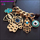 Plus Minus Co Hand of Fatima Hamsa Bracelet with Evil Eye Protection, view 2