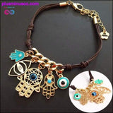 Plus Minus Co Hand of Fatima Hamsa Bracelet with Evil Eye Protection, view 4