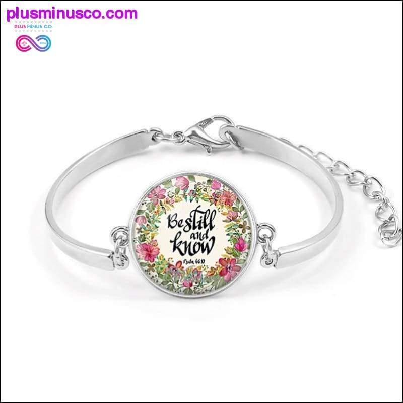Plus Minus Co Handmade Bible Verse Charms Bracelet Art Glass Dome